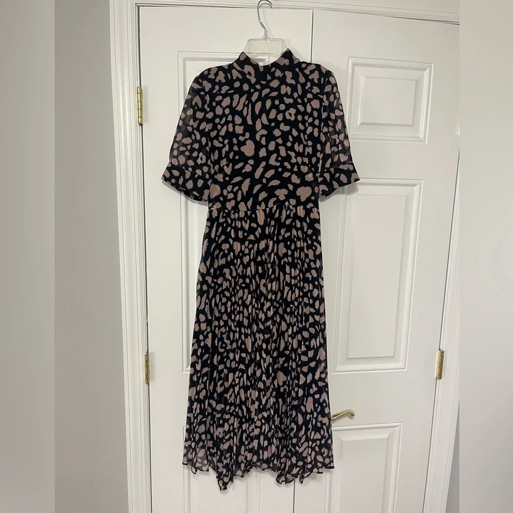 Whistles Brushed Cheetah Pleated Dress - Picture 3 of 6